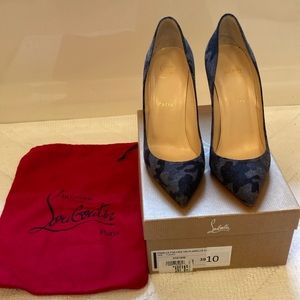 Louboutin- Pigalle Follies 100 Flanelle Camouflage heels